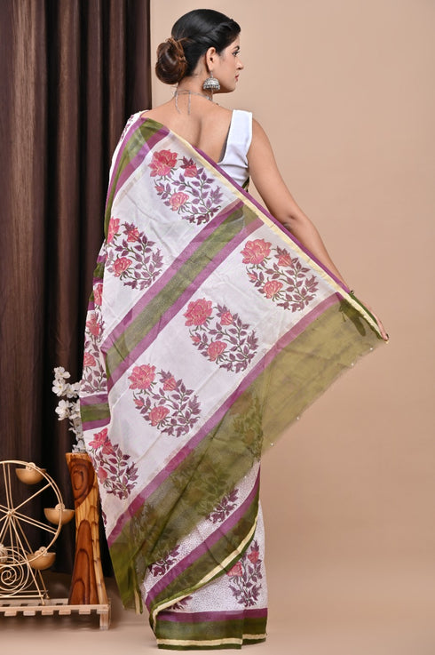 Buta Print Chanderi Silk Saree (CHSAR13)